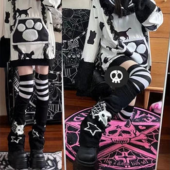 Nové Gothic Skull Star Nohou Ponožky punk Halloween Příslušenství AB Návleky Pletené Ponožky Y2K Hot Girl Ženy JK Příslušenství