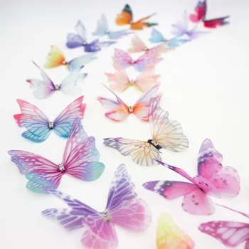 3D Organza Butterfly Svatební Hedvábí Butterfly Drahokamu DIY Výrobu Šperků Náhrdelník Náušnice Party Dekorace Šití Zásoby Řemesla