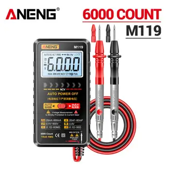ANENG M119 Přenosný Digitální Multimetr 6000 Počítá Multimetro Avometer Tranzistor Kondenzátor Tester