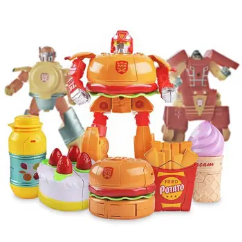 1 KS Akční Obrázek Hamburger Transformace Robot, Párty, Hračky Deformaci Plastových Potravin Play Kolekce Kids Girl Dárek Dětská Hračka