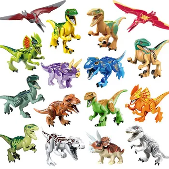 MOC Dinosauři Park Jurassicss Světa 2 Čísla Brutální Raptor Stavební Blok Modely Budovy Hračky, Děti DIY Vzdělávání Pro Děti