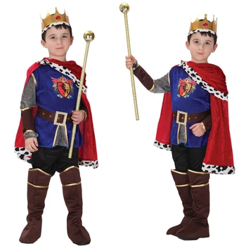 Krále, Prince Koruny Cosplay Kostýmy, Boty s Krycí Pás pro Děti Karneval Party Šaty Č. Žezlo