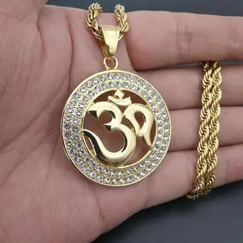 Dámské Klasické Hip Hop Hinduistický Symbol Runový Amulet Přívěsek Náhrdelník Pánské Náboženské Styl Modlitby Šperky Dárek