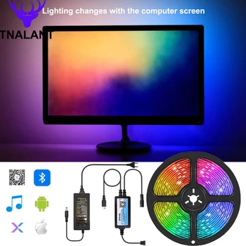 WS2812b RGB Led Strip Světlo Hudba Bluetooth Controller SP616E Pro Dekorace Podsvícení TV Conputer DC5V