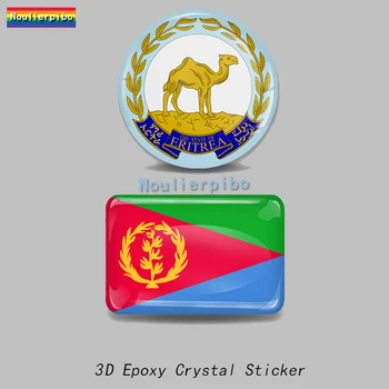 3D Epoxidové Pryskyřice Auto Dome Nálepka Eritrea Vlajka státní Znak PVC Auto, Motocykl, Helma, brašna Mobilní Telefon Vinyl Obtisk