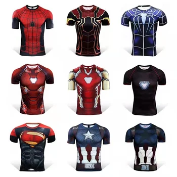 Karikatura Chlapci Dívky Avengers Spiderman, Iron Man, Hulk Narozeniny Děti Dlouhý Rukáv Captain America 3D T-košile, Oblečení Marvel