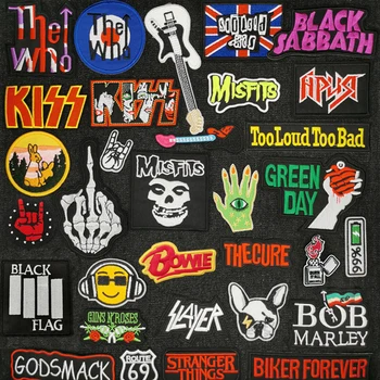 Heavy Metalová Kapela banner Odznaky Rocková kapela Náplast Vyšívané Nášivka Šití Žehlička na Odznak Oblečení Hippie oblečení Patch Nálepka