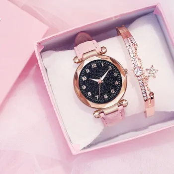 Módní Ženy Hodinky Nejlepší Prodat Hvězdné Nebe Dial Hodiny Luxusní dámský Náramek Dámské hodinky Quartz Náramkové hodinky Relogios Feminino