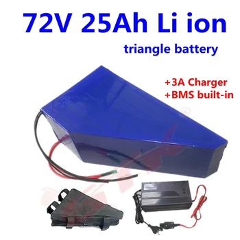 GTK trojúhelník baterie 72V 25Ah Lithium-iontová baterie s BMS pro 4000w 5000w skútr ebike kolo+3A Nabíječka