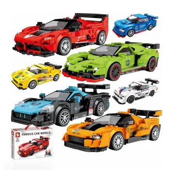 Jediný Prodej 300+ks Cihel Slavný Auto Světa Závodních Vozů Model Bez Krabice Stavební Bloky Vzdělávací Hračky pro Děti SY5100