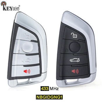 KEYECU 433MHz ID49 FCC ID:NBGIDGNG1 Aftermarket / OEM Díly Smart Remote Auto klíčenka pro BMW X5 X6 2014-2019 Černé nebo Stříbrné