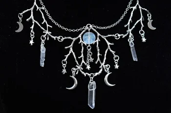 Crescent Moon náhrdelník,Měsíční Bohyně náhrdelník ,pohanské gothic náhrdelník náhrdelník