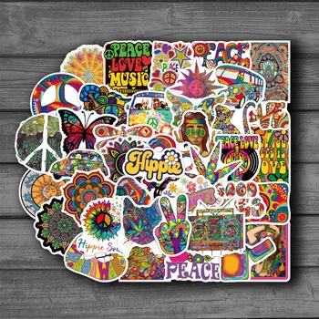 50KS Hippie Umění, Nálepka Psychedelic Pro Kufr Notebook, Skateboard Lednice Notebook Klasické Hračky Obtisky Graffiti Nálepka F3