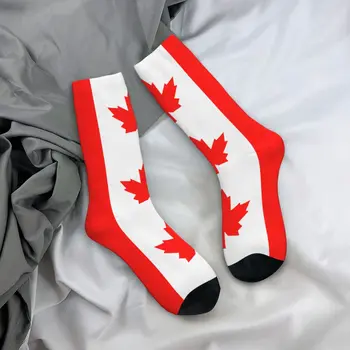 Cool Kanada Vlajka Skateboard Ponožky Javorové Listy Polyester Dlouhé Ponožky pro Ženy, Muže
