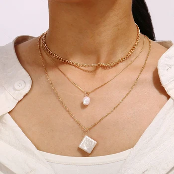 estetické perlový náhrdelník vrstvami jednoho kusu Řetězce Šperky na Krk přívěsky ženy, Dárky pro oblečení, doplňky módní náhrdelník 2021