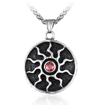 Z nerezové oceli Slunce přívěskem náhrdelník s červenými store jedinečný styl pro muže, šperky dárek