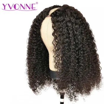 YVONNE 3C 4A Malajské Kudrnaté Tenké Části Paruky Lidské Vlasy 100% Virgin Vlasů U Části Paruku Přírodní Barva