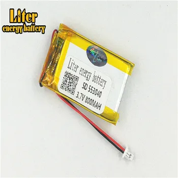 1.0 MM 2póly konektor 3.7 V 553040 800mah MP3 MP4 MP5 malé hračky dobíjecí lithium-polymerová baterie