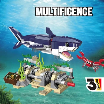 388pcs Kreativní 3v1 Zařízení Žralok Model Stavebních Bloků Nápady Hračky DIY Hlubokých Mořských Tvorů, Děti, Vzdělávací Cihly Děti Dárky