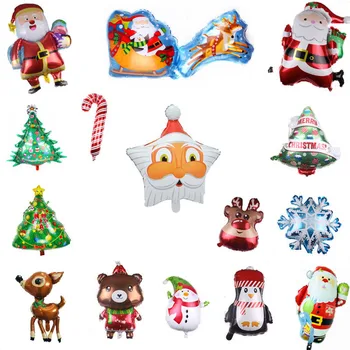 1ks Velké Velikosti Vánoční Strom, Santa Claus, Sněhulák Balóny, Hračky, Vánoční Ozdoby Pro Domácí Hliníkové Fólie Balón