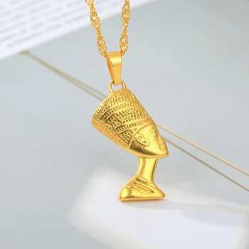 Z Nerezové Oceli Faraon Hlavu Náhrdelníky Pro Ženy, Muži Zlaté Barvy Řetězu Muž Žena Přívěšek Náhrdelník Módní Šperky Collier Femme