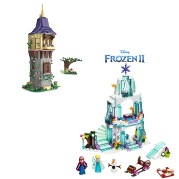 Nové 469PCS Disney Princess Hrad Rapunzel Tangled Věž Přátelé Stavební Bloky, Cihly, Děti, Narozeniny, Hračka, Dar, Dítě, Holky