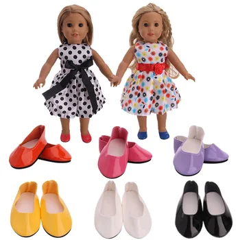 Různé Černobílé Hrášek Boty Pro 18Inch Dítě a 43Cm Panenka Narodil Americký Dress Up Doll 's Doplňky, Vánoční Dárek