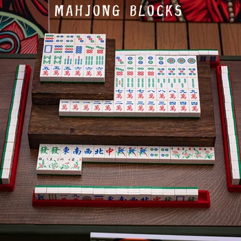 SEMBO MOC Klasické Čínské Cartoon Mahjong Model Stavebních Bloků Nápady Tradiční Hra Cihly Shromáždění DIY Hračky Dárek k Narozeninám