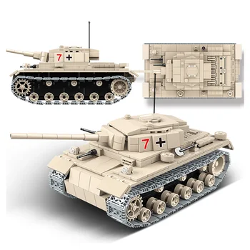 711PCS Vojenské německé Panzer III Střední Tank Pzkpfw Stavební Bloky, Armáda, Zbraň, Voják, Cihly Hračky, Dárky pro Děti, Dospělé