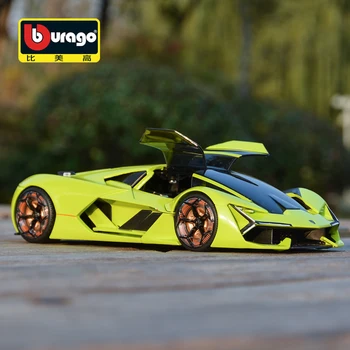 Bburago 1:24 Měřítko Lamborghini Terzo Millennio Zelené Slitiny Luxusní Vozidla, Auta Diecast Model Kolekce Hraček Dárek