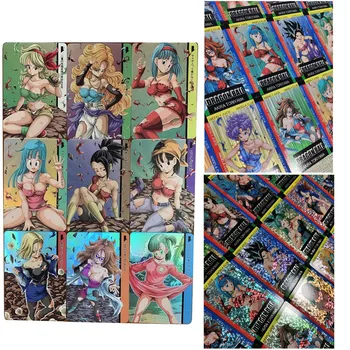 27PCS Dragon Ball Super Sexy Krásu Barevné Flash Karty, Android 18 Bulma Videl Herní Kolekce Karet Krásná Dívka Hračky Dárek