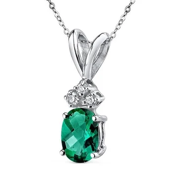 CAOSHI Elegantní Oválné Zelené Zirkony Krku Přívěsek pro Ženy, Delikátní Koktejl Party Šperky Mladé Dívky Náhrdelník Příslušenství