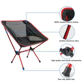 Venkovní Přenosné Skládací Měsíc Židli Odnímatelná Camping Židle Cestování, Plážové Židle Pěší Turistika Nástroje Ultralight Rybaření Picni H0y4