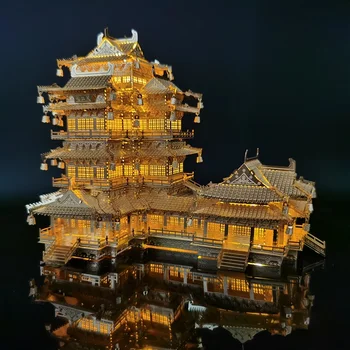 ŽELEZNÁ HVĚZDA 3D Puzzle Metal Puzzle Yuejiangu Věž Katedrály Diy 3D Laser Kovové Sestavit Model Stavebnice Puzzle Hračky