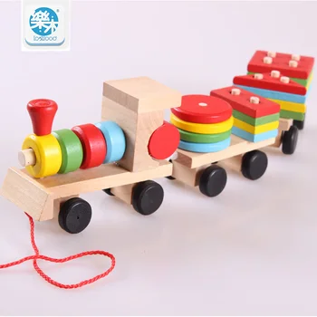 Dřevěná tři Malé vlak montáž Dřevěné Bloky hračky trénovat schopnost Dětí Montessori vzdělávací hračky oyuncak