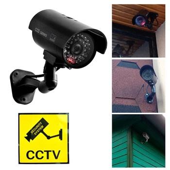 Falešné Kamery Dummy Vodotěsná Bezpečnostní CCTV Kamery S Blikající Červené Led Světlo Venkovní a Vnitřní