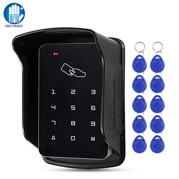 125khz RFID Klávesnice, Přístupový Systém Vodotěsné Venkovní Nepromokavé víko Digitální Keyboard Controller Card Reader Klíče 10ks