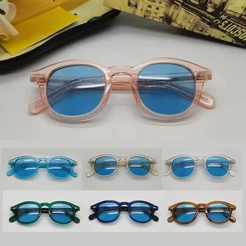 Johnny Depp Brýle pro Noční Vidění LEMTOSH sluneční Brýle Jízdy Muži, Ženy, Kulaté Modré Polarizované Sluneční Brýle ZOLMAN Oculos Masculino