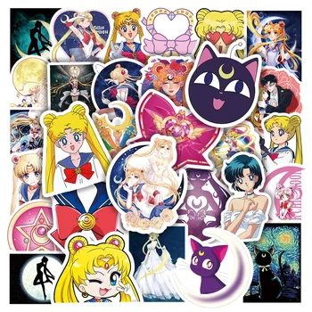 Kreslené Anime Tsukino Usagi Sailor Moon Samolepky Na Auto, Notebook, Telefon, Psací Dekor Vinyl Obtisky Vodotěsné Samolepky Děti Hračky