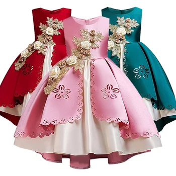 Batole Dívka Šaty Elegantní Šaty 2-10 Let Dítě Dívky Narozeniny Květinové Šaty Děti Vánoční Večírek Princezna Oblečení Vestidos