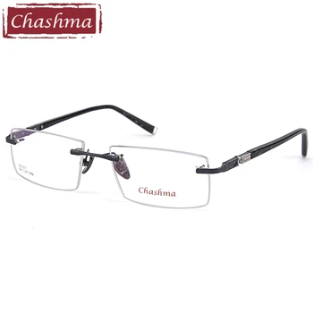 Chashma Titanové Brýle bez Obrouček Ultra Lehká Krátkozrakost Optické Rám Předpis Brýle Rámy pro Muže