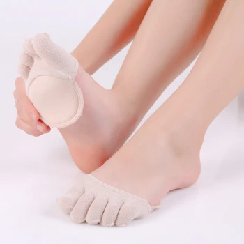 Ženy Ponožky Sponge Silikonové Anti-slip Podšívka Open Toe Heelless Liner Ponožky Neviditelné Noze Polštář Foot Pad
