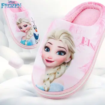 Disney Frozen Princezna Elsa Boty dětské Bavlněné Přezůvky Holky, Roztomilý, Lehké Kreslený Zimní Teplé Domácí Bavlna Přezůvky