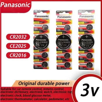 5KUSŮ Panasonic CR2032 CE2025 CR2016 CR1632 CR1620 CR1220 CR1616 3V Alkalické Baterie Pro Kalkulačky, Hračky, Hodinky