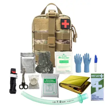 Taktická První Pomoc Kit Vojenské Edc Přežití Nouzové Kit Bag Gear Venkovní Lov Medical Pouch Škrtidlo, Nůžky, Obvazy