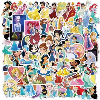 10/30/50/100ks Anime Mix Disney Princess Samolepky na Motocykl, Zavazadla, Notebook, Telefon Graffiti Nálepka Vodotěsné Holky Hračky