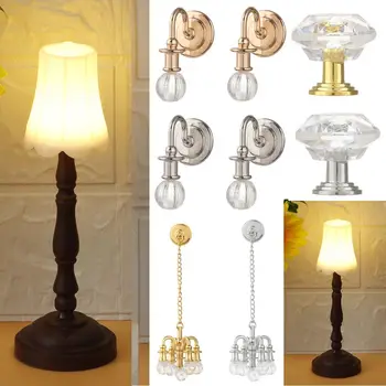 Multistyles Miniaturní Stojací Lampa 1:12 Domeček Pro Panenky Crystal Nástěnné Světlo, Lampa Model Panenka Retro Lampa Dollhouse Nábytek, Hračky, Příslušenství