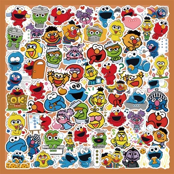 60pcs/spoustu Sesame Street Samolepky Elmo, Cookie Monster Velký Pták Anime Graffiti Legrační Nálepky Děti, Hračky pro Lednici, Kolo, Notebook, Telefon