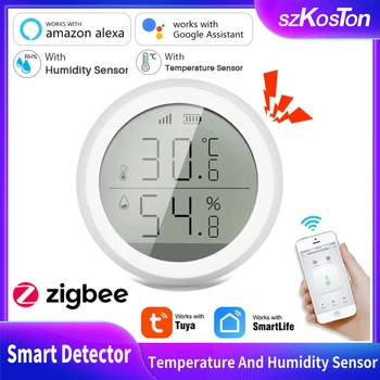 Tuya Smart Home Zigbee Čidlo Teploty A Vlhkosti s LCD Displej Vnitřní Vlhkoměr Smart Life Control Pracuje s Gateway