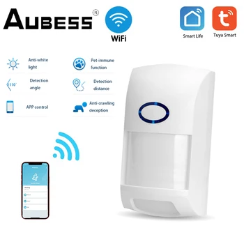 Aubess Tuya Pohybu PIR Senzor, WIFI, Infračervený Detektor Lidského Těla Senzor Alarm Smart Life APP Bezdrátové Domácí Bezpečnostní Systém